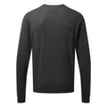 Charcoal - Back - Premier Adults Unisex Cotton Rich Crew Neck Sweater