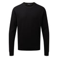 Black - Front - Premier Adults Unisex Cotton Rich Crew Neck Sweater
