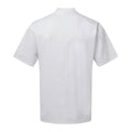 White - Back - Premier Adults Unisex Essential Short Sleeve Chefs Jacket