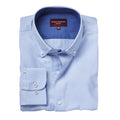 Sky Blue - Front - Brook Taverner Mens Toronto Long Sleeve Oxford Shirt