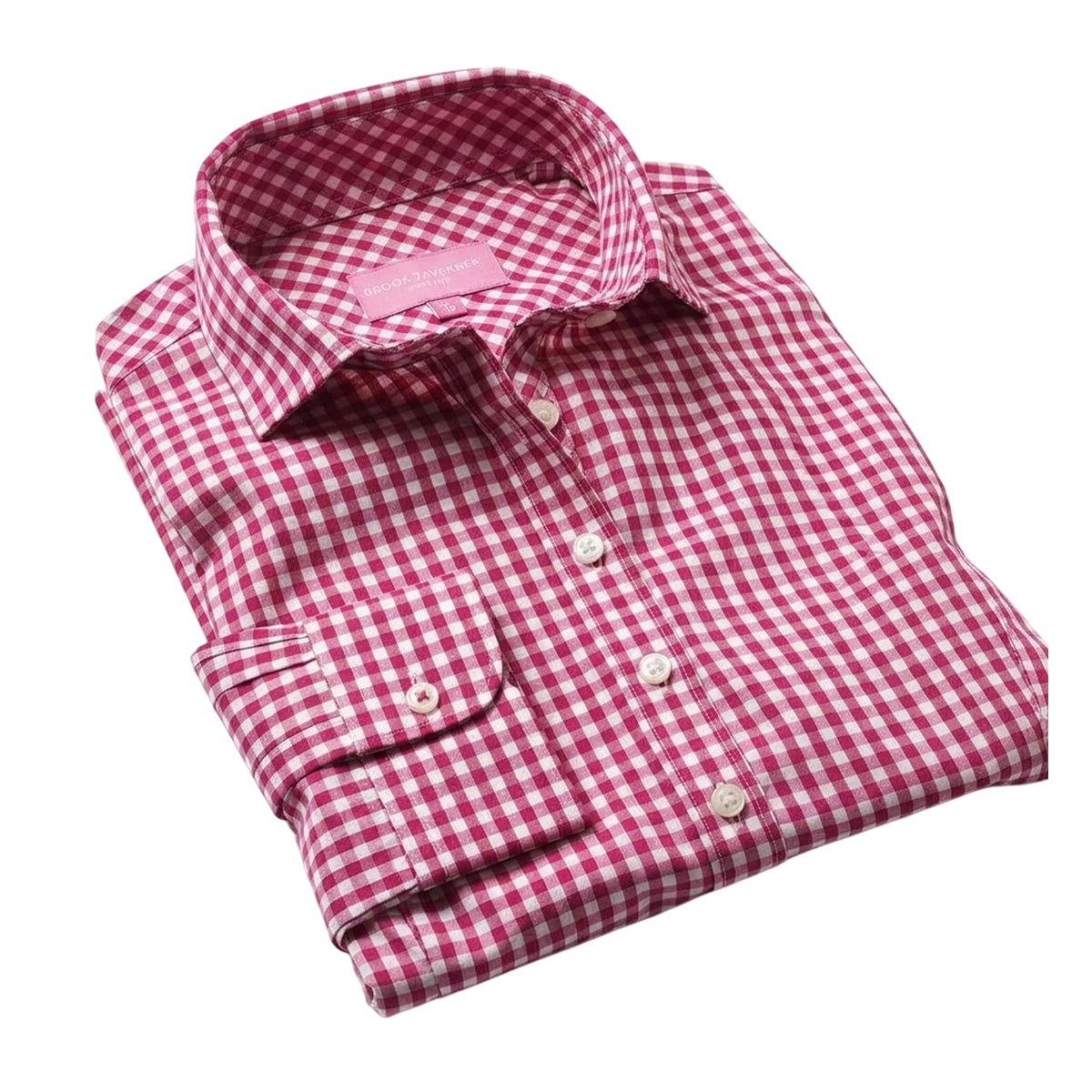 Red - Back - Brook Taverner Womens-Ladies Kansas Gingham Long Sleeve Shirt