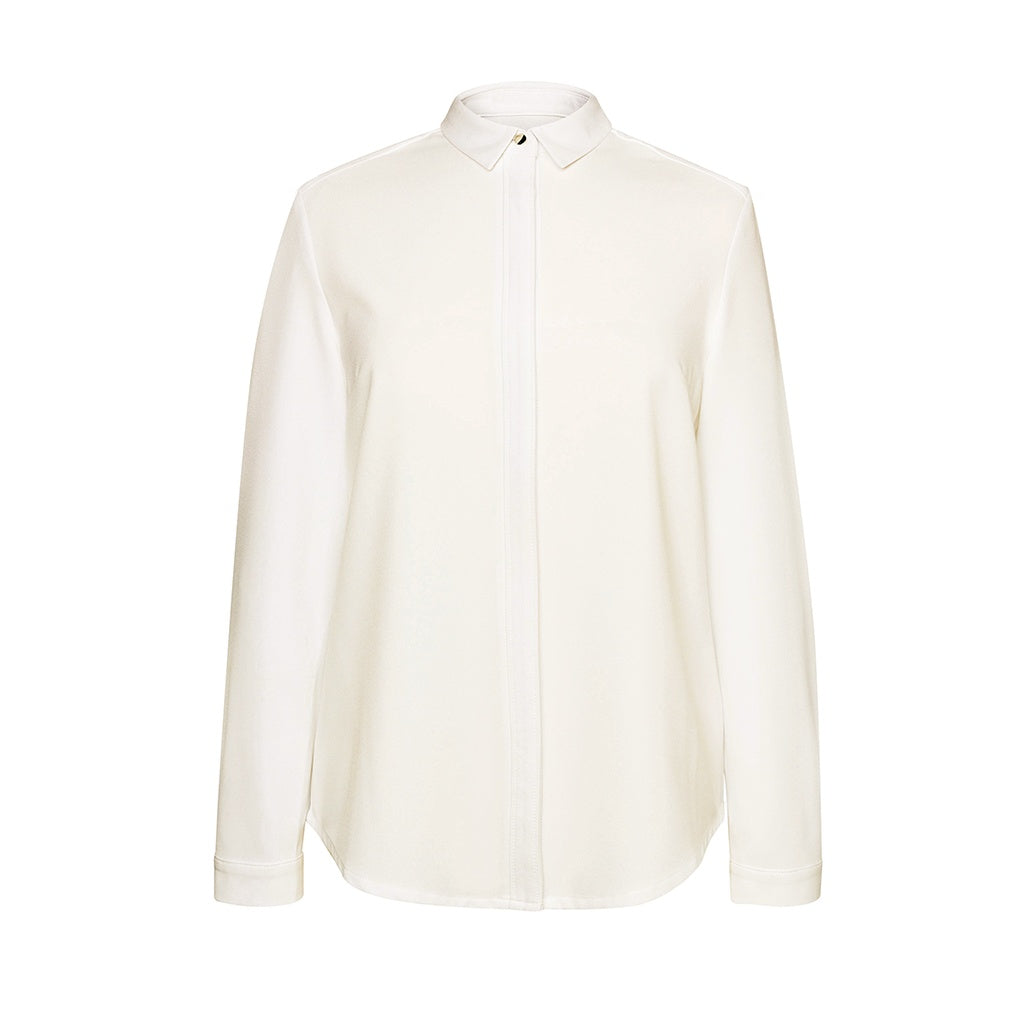 White - Front - Brook Taverner Womens-Ladies Capri Long Sleeve Blouse