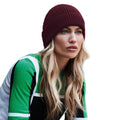 Burgundy - Back - Beechfield Engineered Knit Ribbed Beanie