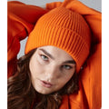 Orange - Back - Beechfield Engineered Knit Ribbed Beanie
