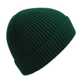 Bottle Green - Front - Beechfield Engineered Knit Ribbed Beanie