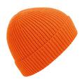 Orange - Front - Beechfield Engineered Knit Ribbed Beanie