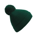 Bottle Green - Front - Beechfield Engineered Knit Ribbed Pom Pom Beanie
