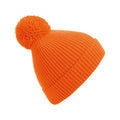 Orange - Front - Beechfield Engineered Knit Ribbed Pom Pom Beanie