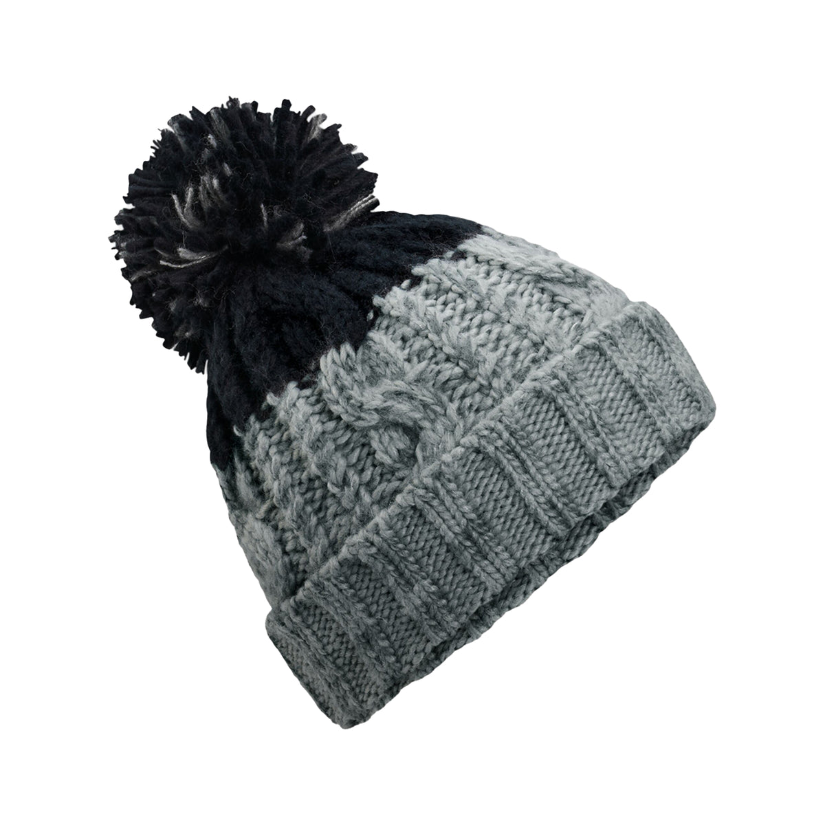 Light Grey-Black - Front - Beechfield Apres Beanie