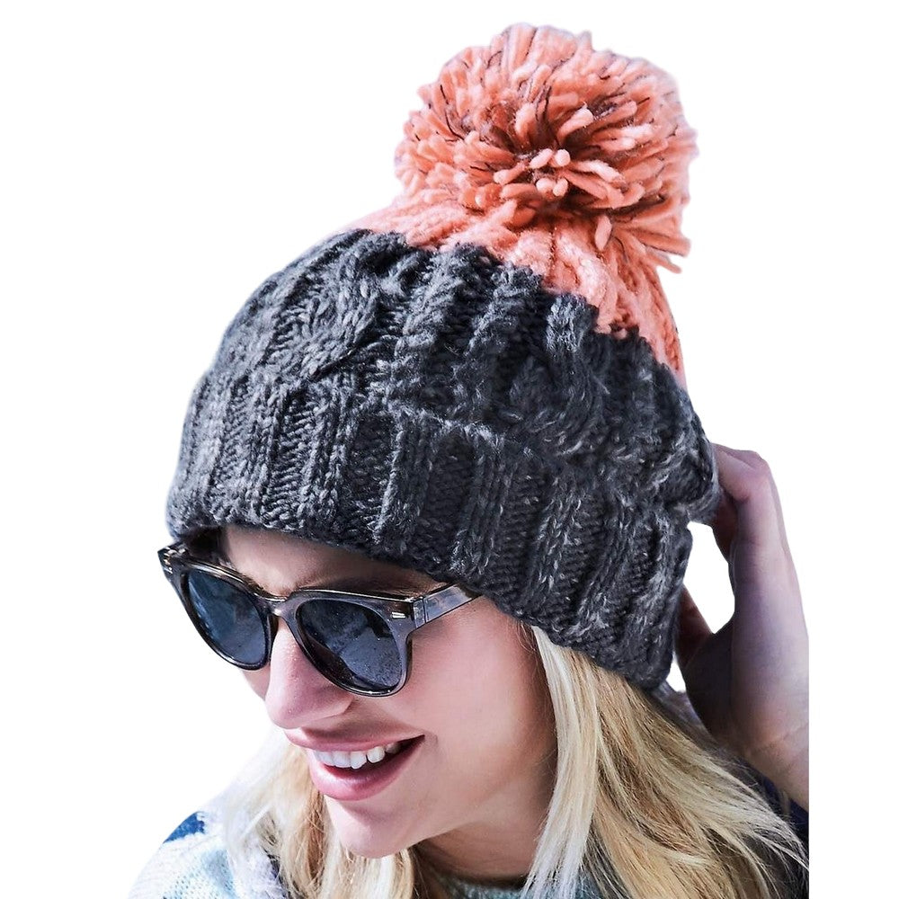 Graphite Grey-Blush - Back - Beechfield Apres Beanie