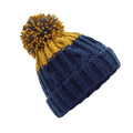 Oxford Navy-Mustard - Front - Beechfield Apres Beanie