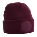 Burgundy - Front - Beechfield Circular Patch Beanie