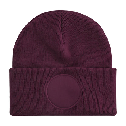 Burgundy - Back - Beechfield Circular Patch Beanie