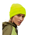 Fluorescent Yellow - Back - Beechfield Circular Patch Beanie