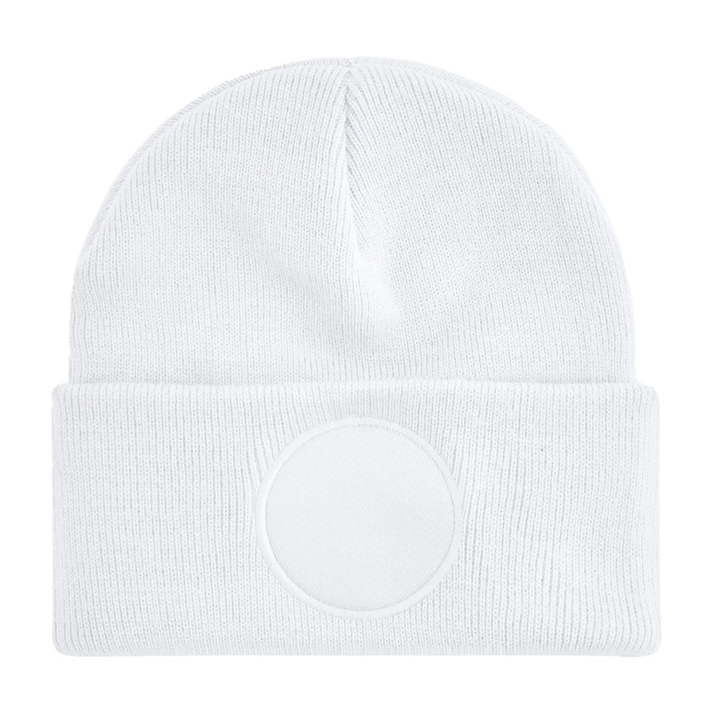White - Back - Beechfield Circular Patch Beanie