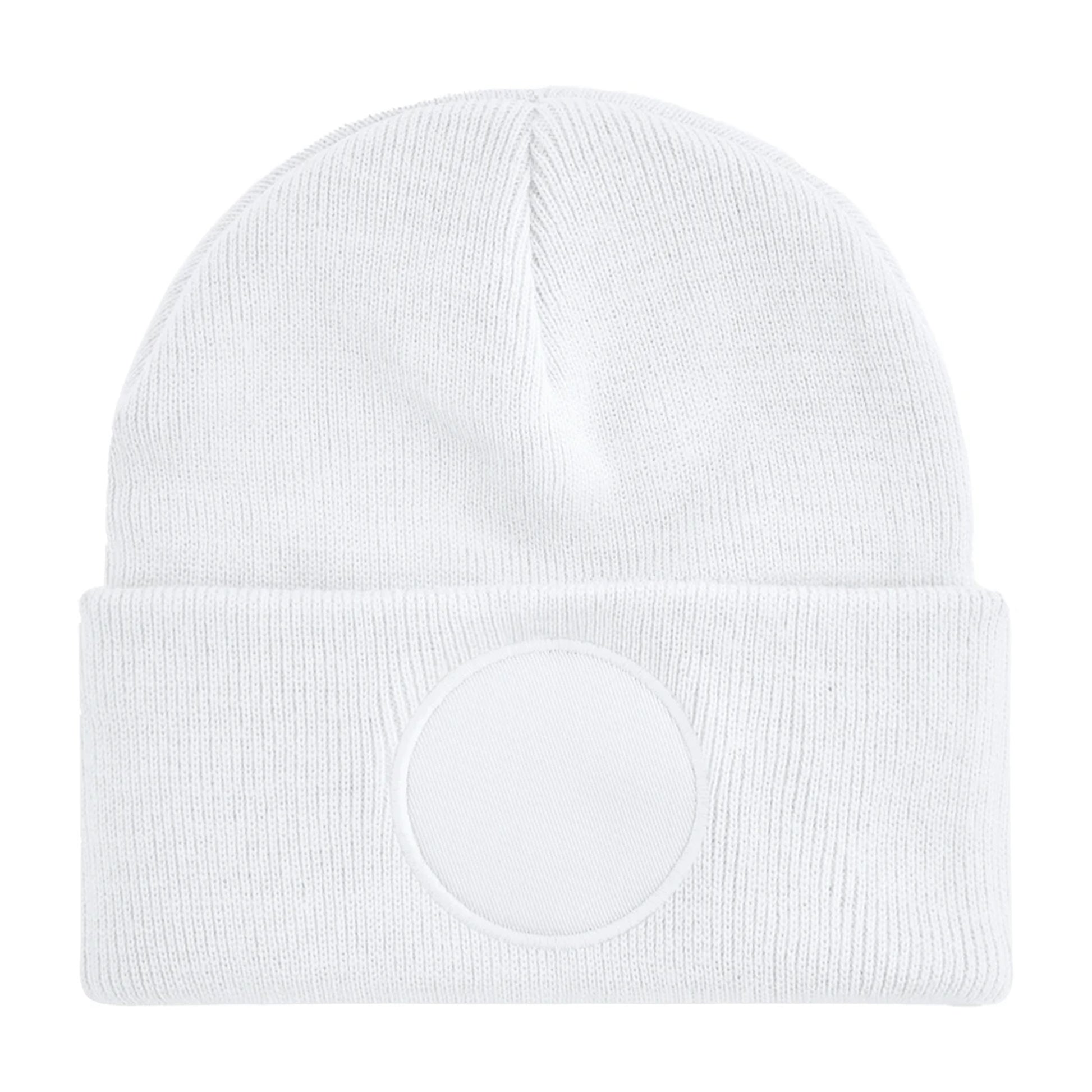 White - Back - Beechfield Circular Patch Beanie