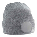 Heather Grey - Front - Beechfield Circular Patch Beanie