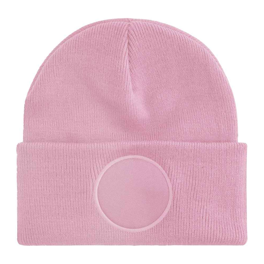 Dusky Pink - Back - Beechfield Circular Patch Beanie