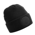 Black - Front - Beechfield Circular Patch Beanie