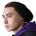 Black - Back - Beechfield Heavy Gauge Slouch Beanie