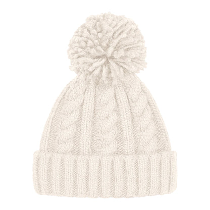 Oatmeal - Back - Beechfield Cable Knit Melange Beanie