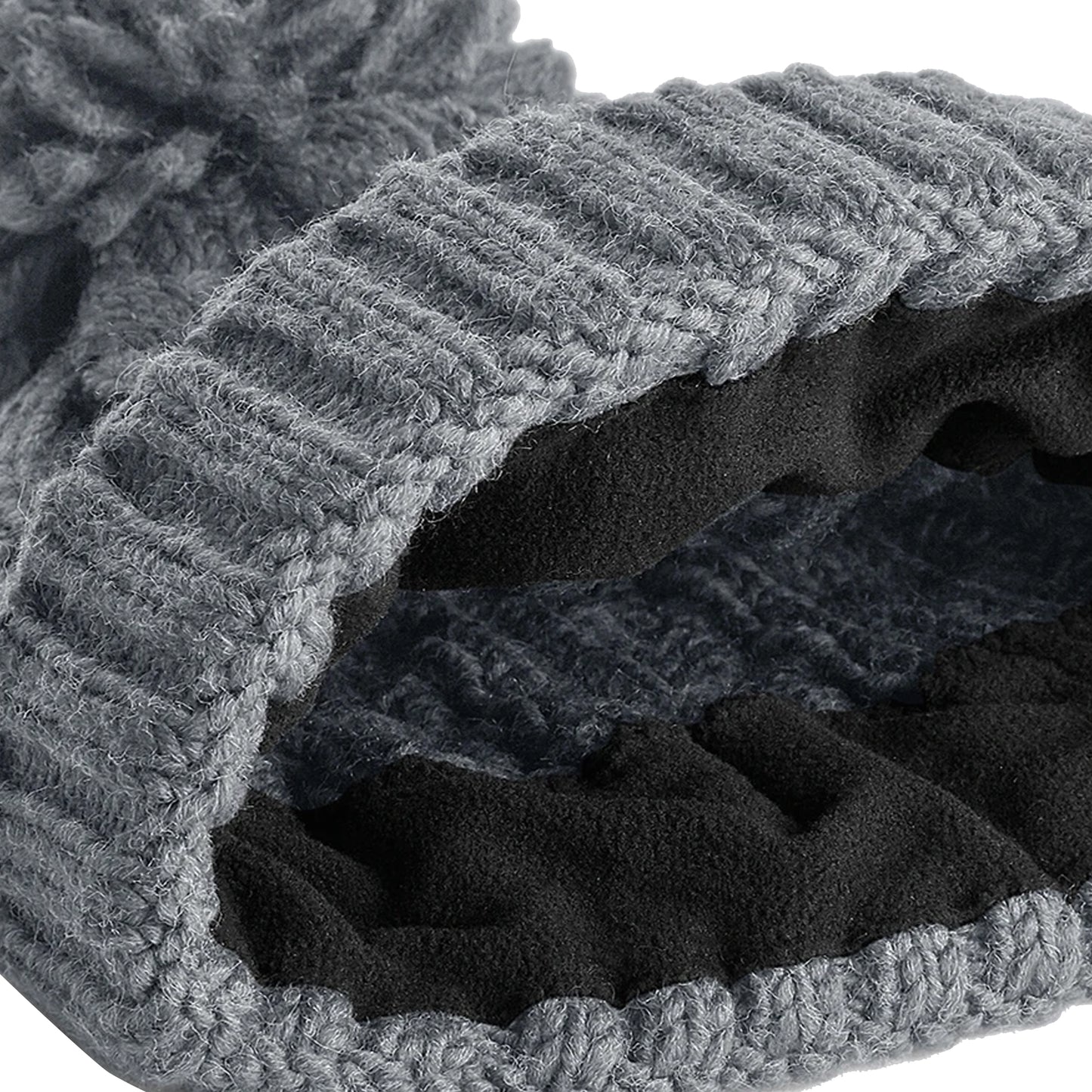 Light Grey - Back - Beechfield Cable Knit Melange Beanie