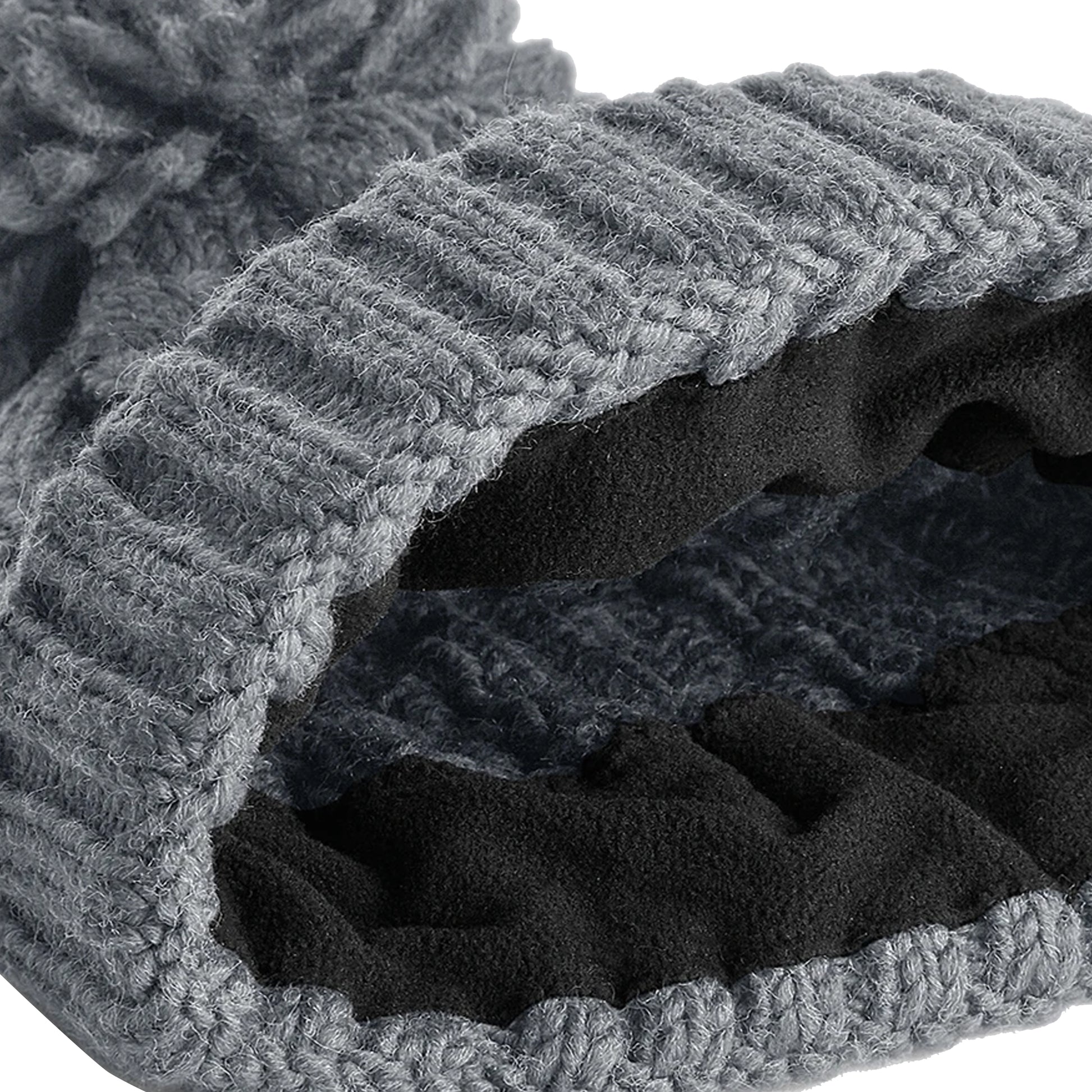 Light Grey - Back - Beechfield Cable Knit Melange Beanie