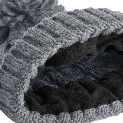 Light Grey - Back - Beechfield Cable Knit Melange Beanie