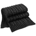 Black - Front - Beechfield Cable Knit Melange Scarf