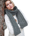 Light Grey - Back - Beechfield Cable Knit Melange Scarf