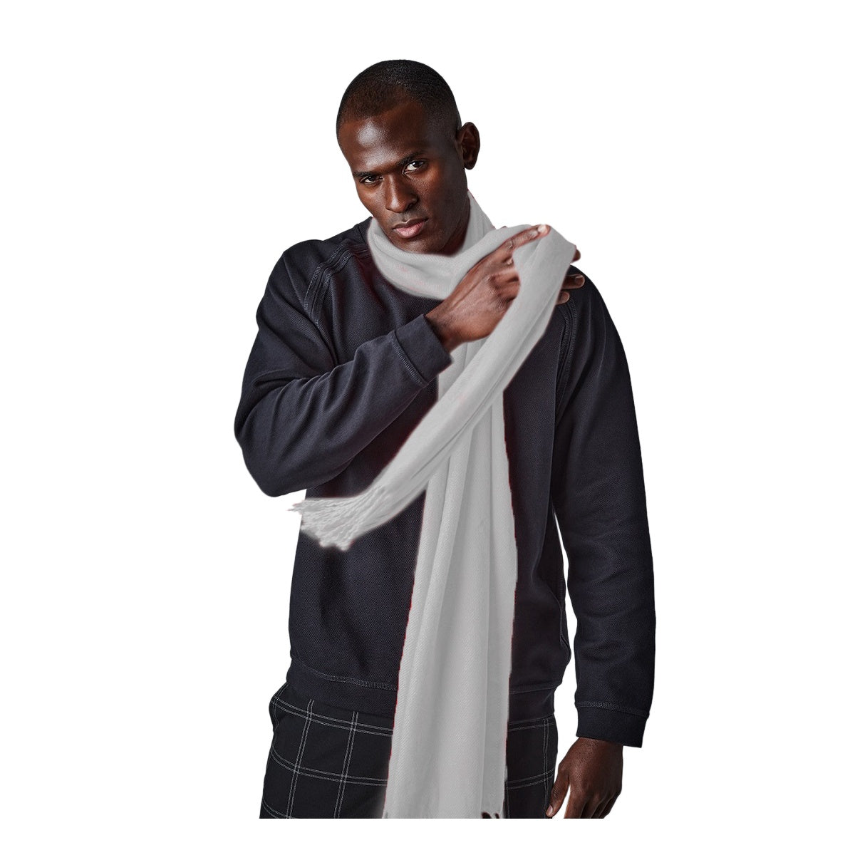 Heather Grey - Back - Beechfield Classic Woven Scarf
