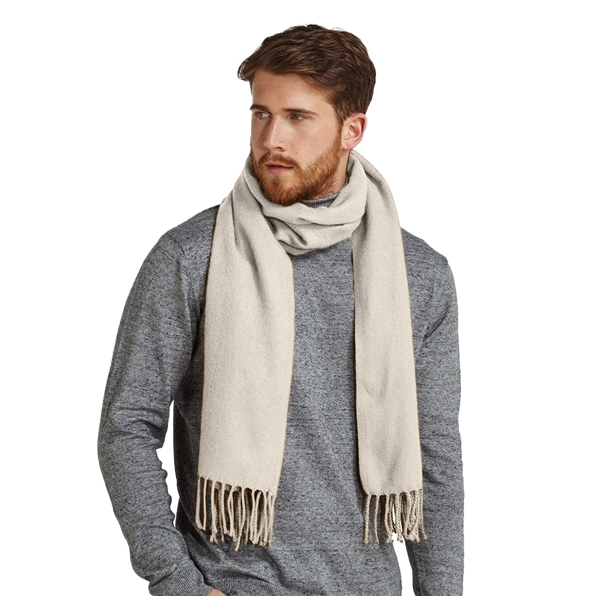 Almond - Back - Beechfield Classic Woven Scarf