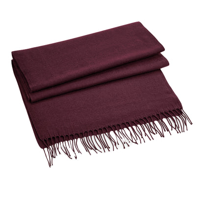 Burgundy - Front - Beechfield Classic Woven Scarf