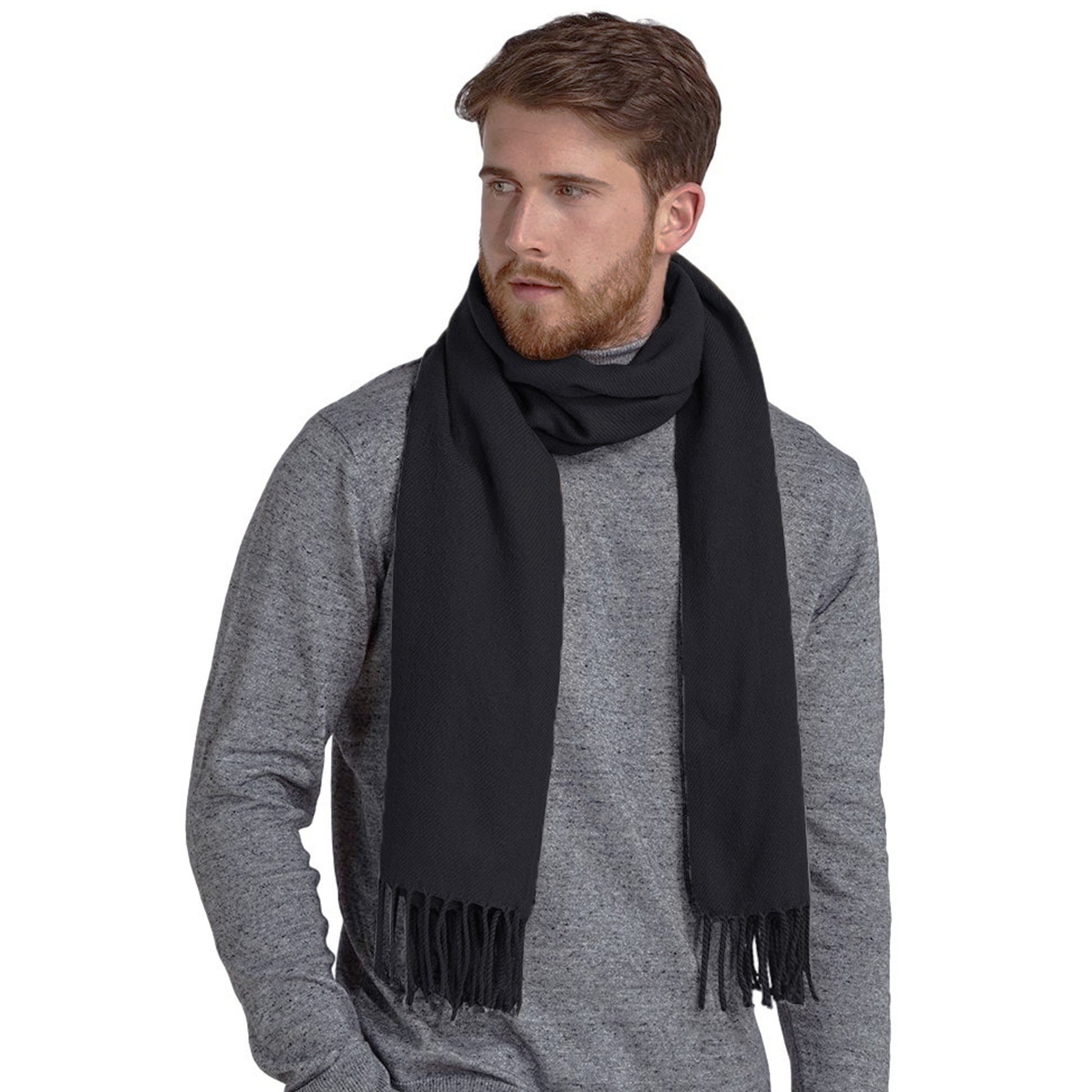 Charcoal - Back - Beechfield Classic Woven Scarf
