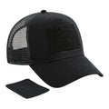 Black - Front - Beechfield Patch Snapback Trucker Cap