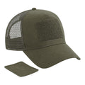 Military Green - Front - Beechfield Patch Snapback Trucker Cap