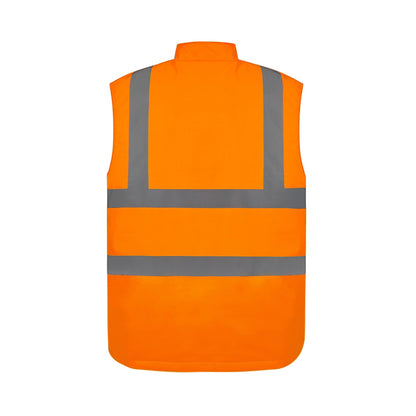 Orange-Navy - Back - Yoko Adults Unisex Two Tone Bodywarmer