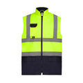 Yellow-Navy - Front - Yoko Adults Unisex Two Tone Bodywarmer