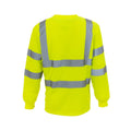 Yellow - Back - Yoko Adults Unisex Hi-Vis Long Sleeve T-Shirt