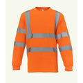 Orange - Front - Yoko Adults Unisex Hi-Vis Long Sleeve T-Shirt