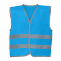 Sapphire Blue - Front - Yoko Childrens-Kids Hi-Vis Two Band Waistcoat