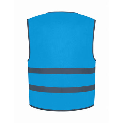 Sapphire Blue - Back - Yoko Childrens-Kids Hi-Vis Two Band Waistcoat