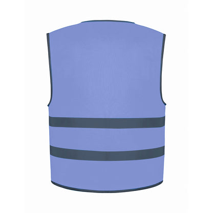 Sky Blue - Back - Yoko Childrens-Kids Hi-Vis Two Band Waistcoat