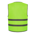 Lime Green - Back - Yoko Childrens-Kids Hi-Vis Two Band Waistcoat