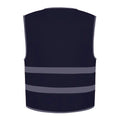 Navy - Back - Yoko Childrens-Kids Hi-Vis Two Band Waistcoat