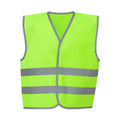 Lime Green - Front - Yoko Childrens-Kids Hi-Vis Two Band Waistcoat