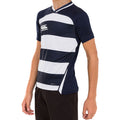 Navy-White - Back - Canterbury Childrens-Kids Evader Hooped Jersey