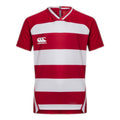 Red-White - Front - Canterbury Childrens-Kids Evader Hooped Jersey