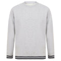 Heather Grey-Navy - Front - Front Row Unisex Adults Striped Cuff Sweatshirt