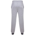 Heather Grey-Navy - Back - Front Row Unisex Adults Striped Cuff Joggers